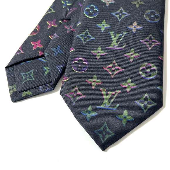 LOUIS VUITTON Men's Necktie Monogram Neon Silk - Picture 5 of 9